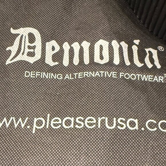 DEMONIA BLACK WITH GRAY PRINT SUEDE PLATFORM SHOES/BOOTIES - Picture 11 of 13